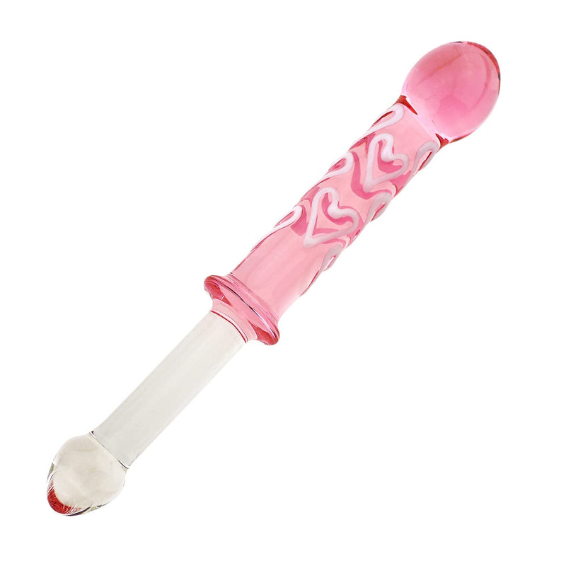 Double-Ended Crystal Dildos Glass Pleasure Wand Anal Plug - Pink Style Series (Style B)