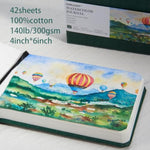 Watercolor Journal 4x6in 42 Sheets 140lb Cold Press Cotton Paper