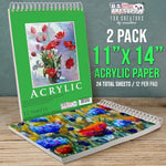 11x14 Premium Heavy-Weight Acrylic Painting Paper Pad for Artists and Students