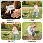 Kids Wheelbarrow With Gardening Tools Set, Educational Kids Gardening Set With Kid Wheelbarrow, Toddler Gardening Set, Watering Can, Plant Labels, For Ages 3+ Boys Girls(Green)