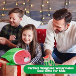 Weighted Stuffed Animals - 9 Inch Weighted Watermelon Seal Plush,Cute Seal Stuffed Animal Small Plush Pillow,Soft Kawaii Weighteds Plushie Watermelon Seals Toy Gifts For Kids Boys Girls