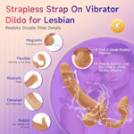 Double Ended Dildo G Spot Vibrator & Strap Combo, Strapless Dildo With Remote Control, Realistic Dildo Clitoral Stimulator Sex Toys For Women Couple Private Pleasure