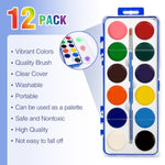 12 Pack Watercolor Paint Set Bulk for Kids, 12 Color Washable Water Colors