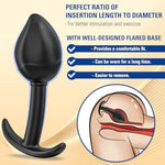 Silicone Rose Bud Butt Plug Kit, Pack Of 3 Anal Plugs Training Set With Comfortable Long-Term Base Prostate Sex Toys For Beginners Or Advanced Users - Black