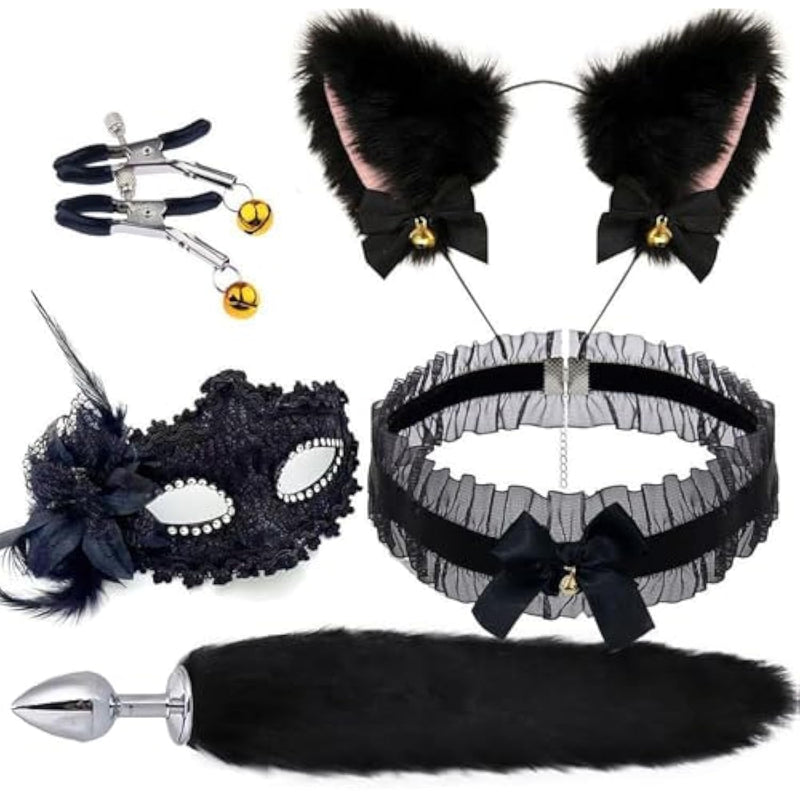 Sex Fox Tail Anal Sex Toys Butt Plugs Anal Plug Sex Toys 5Pcs/Set Butt Plug Anal Plug Set For Women Man Beginners Butt Trainer Set Adult Couples