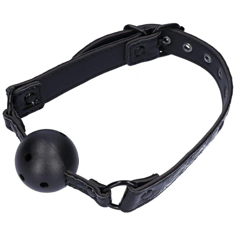 Leather Ball Gag With Breathing Holes – Adjustable Bdsm Mouth Gag For Beginners & Hardcore Play – Breathable Bondage Restraint – Kinky Fetish Adult Sex Toy For Couples & Roleplay