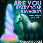 Glow-in-the-Dark Unicorn Silicone Dildo for Men, Women & Couples. Firm and Flexible, Suction Base, Fantasy Dildo, Unique Texture. Premium Phthalate-Free & Body-Safe Silicone. 1 Piece.