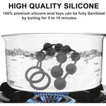 Anal Beads Butt Plugs With 5 Anal Balls Silicone Adult Sex Toys Silky Smooth Anal Chain Prostate G-Spot Stimulator Vaginal Anus Dilator For Men Women (Black M)