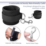 Sex Bondage Restraints Bdsm Toys, Versatile Bed Restraints Couple Sex Toys With 4 Separate Straps, Bondage Cuffs, Blindfold, Feather Bdsm Kit