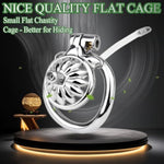Male Chastity Cage, Metal Flat Chastity Device, With Breathable Design And Equipped With Soft Silicone Urinary Catheter, Can Be Worn All Day, Suitable For Male Bdsm Restraint.?45Mm Ring?