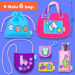 Beginner Kids Sewing Bag Kit with 6 Animal Themed Projects for Ages 6+