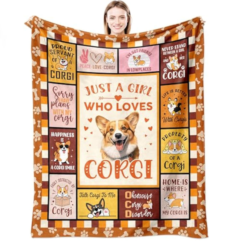 Christmas Corgi Gifts For Corgi Lovers Blanket 60" X 50" - Christmas Corgis Mom/Lover/Themed Gift For Women/Girls