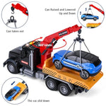 3 Pack 12'' Large Trucks Toy Set,Transport Tow Truck Toy & Dump Trucks And Car Carrier Truck Toys With Lights And Sounds,Friction Powered Movable Parts Kid Boys Toys For 3 4 5 6 7 Years Old