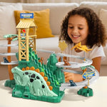 Dinosaur Climbing Slide Stair Toy For Toddlers Aged 3 4 5 6 7 8 - Racing Track Game Set, Sliding Car Toy, Dinosaur Themed With Light And Music, Birthday Dinosaur Gifts For Boys Girls Kids