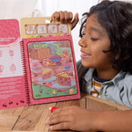 Scented Water-Reveal Coloring Book, Reusable Mess-Free Activity Pad for Kids Ages 3+