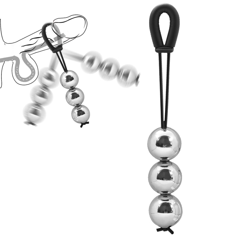 8 Oz/3Ball24.5 Oz/4Ball, Metal Penis Stretcher Tool - Adjustable Weight Male Physical Training Enlarger Sex Toy, Wearable Male Penis Extension Toy Physical Exercise Stretcher (L:3Pcs Ball)