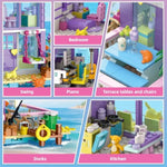 3 In 1 Pink Girls Beach House Building Set With Light, Seaside Villa Friends Building Toys, Compatible With Lego Friends Construction Educational Toy For Adults Kids Age 8-12 And Up (961 Pcs)