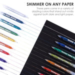18 Color Jumbo Glitter Gel Pens, Metallic Sparkling Art & Coloring Set