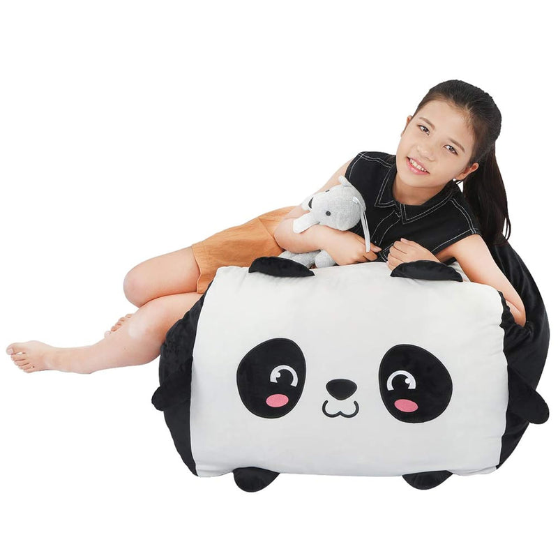 Panda Stuffed Animal Bean Bag Chair Cover Toy Storage Large Size 24X24 Inch Ve