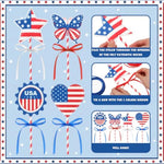 24 Sets 4th of July USA Flag Wand Craft Kit, Patriotic DIY Activity for Kids