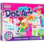Unicorn & Princess Dot Art Kit for Kids Ages 3-7, Mess-Free Sticker Craft Set