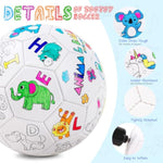 Color Your Own Soccer Ball Art Craft Kit for Girls and Boys, Fun Animal Design