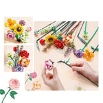 Mini Building Blocks Flower Bouquet Set, DIY Botanical Construction Toy