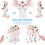 Robots Toy For Kids, Rc Gesture Sensing Toy, Interactive Walking Singing Dancing Robot Birthday Presents For Boys Girls Age 6 7 8 9 Years Old,Orange