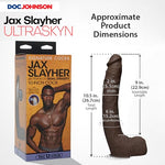 Doc Johnson Signature Series - Jax Slayher - 10 Inch Realistic ULTRASKYN Dildo with Removable Vac-U-Lock Suction Cup - F-Machine & Harness Compatible - for Adults Only, Chocolate
