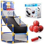 Kids Arcade Basketball Game Set With 4 Balls And Air Pump, Indoor Outdoor Basketball Hoop Sports Toy Gifts For Kids Boys Girls 3-12 Years Old, Ideal For Competition And Carnival Party Games
