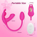 3-in-1 Rabbit Vibrator with App Remote Control, 6x6x6 Modes, G-Spot & Anal Stimulator