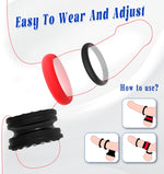 Penis Ring Set for Men, 8 Sizes, Silicone Cock & Ball Stretcher for Erection Aid