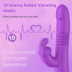 Thrusting Beaded Rabbit Vibrator – 9.9" G-Spot & Clitoral Stimulator Dildo Toy