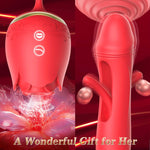 Flapping Rose Vibrator Sex Toy, Rose Clitoralis Stimulator for Women (Red Sucking Rose)