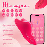 Wearable Remote Control Vibrator – App-Controlled Couples Toy with 10 Modes (Red)