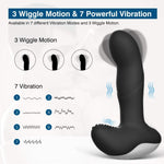 Wiggle Motion Prostate Massager Anal Plug, Vibrating Male Anal Sex Toys for Men Women Couples Adult Sex Pleasure, Remote Control Anal Toy Vibrator Stimulator Butt Plug for P spot & G spot Play