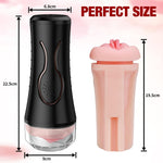Vibrating Male Masturbator with 7.5" Textured Sleeve, Soft Realistic Stroker