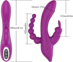 3-in-1 G-Spot Rabbit & Anal Vibrator – 7-Mode Waterproof Silicone Massager
