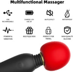 Compact Bullet Vibrator - Waterproof Mini Massager with 10 Modes & 8 Speeds (Red)