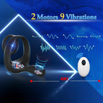 Remote Control Vibrating Cock Ring with Taint Stimulator – 9 Modes, Dual Motor
