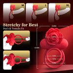 Vibrating Penis Ring with Clitoral Suction, 10-Mode Couples Stimulator Toy