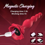 Vibrating Rose Butt Plug with 9 Modes, Waterproof Anal Beads & Prostate Massager