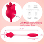Rose Vibrator for Women, 10-Speed Clitoral & G-Spot Stimulator, Nipple Massager