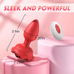 Vibrating Anal Plug Rose Toy for Couples, 10 Vibration Modes, Adult Sex Toy