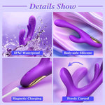 3-in-1 Rabbit Vibrator Dildo with 14 Vibration & 7 Licking Modes for Women