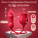 4-in-1 Rose Vibrator – Thrusting, Licking, G-Spot & Clitoral Stimulator for Women
