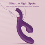 Come-Hither Rabbit Vibrator with Suction & 10 Vibration Modes for Clitoral & G-Spot
