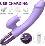 G-Spot Rabbit Vibrator – Heated, 10 Licking & Vibration Modes, Rechargeable Dildo