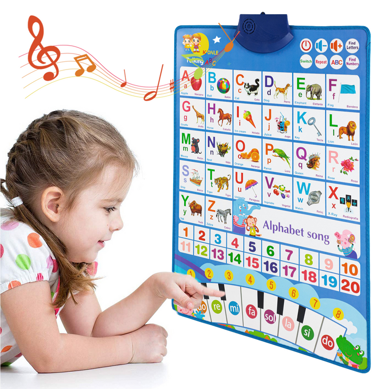 Interactive Alphabet Wall Chart For Toddlers 2-4 “ Learn Abc Letters, Numbers, Words, Spelling Toys For Toddlers, Kids Learning Toys, Speech Therapy Toys For Toddlers 1-3, Alphabet Toys