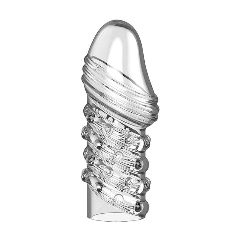 Reusable Penis Sleeve Cock Ring, Soft Men Cock Sleeve Extender Enlargement Cover Delay Ejaculation Long Lasting Stronger Strechy Realistic Penis Ring Dildo Adult Sex Toys For Men (9Cm)